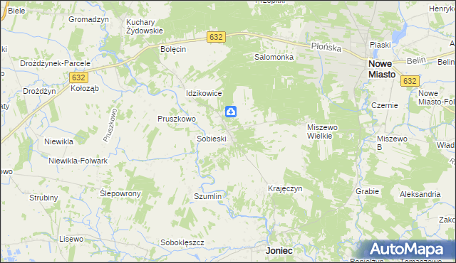 mapa Królewo gmina Joniec, Królewo gmina Joniec na mapie Targeo