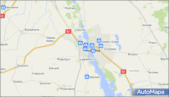 mapa Kruszwica, Kruszwica na mapie Targeo