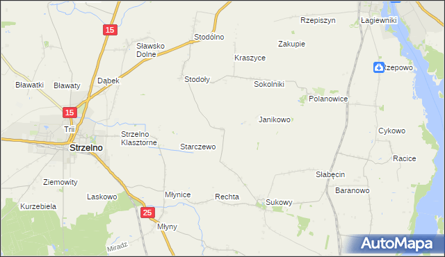 mapa Książ gmina Strzelno, Książ gmina Strzelno na mapie Targeo