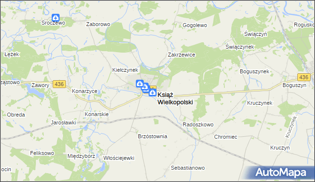 mapa Książ Wielkopolski, Książ Wielkopolski na mapie Targeo