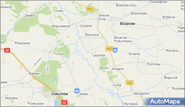 mapa Łaszków, Łaszków na mapie Targeo