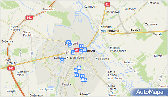 mapa Łomży, Łomża na mapie Targeo