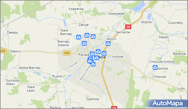 mapa Łosice, Łosice na mapie Targeo