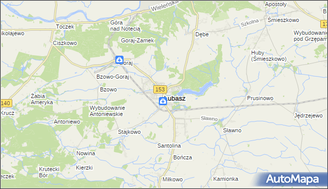 mapa Lubasz powiat czarnkowsko-trzcianecki, Lubasz powiat czarnkowsko-trzcianecki na mapie Targeo