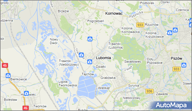 mapa Lubomia, Lubomia na mapie Targeo