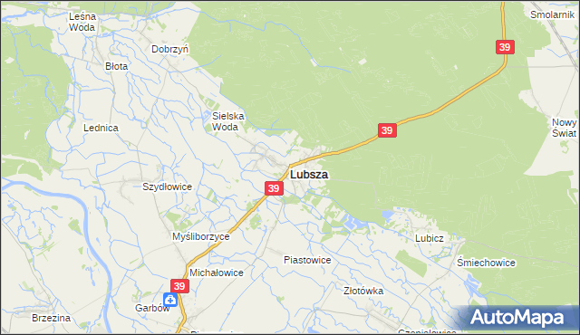 mapa Lubsza powiat brzeski, Lubsza powiat brzeski na mapie Targeo