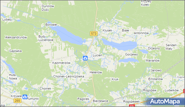 mapa Lucień, Lucień na mapie Targeo