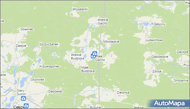 mapa Małe Gacno, Małe Gacno na mapie Targeo