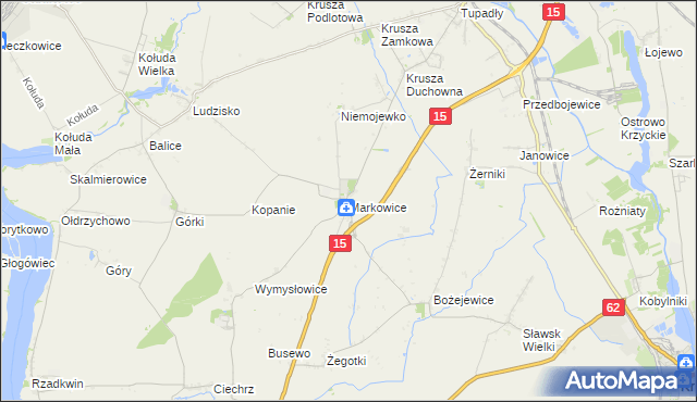 mapa Markowice gmina Strzelno, Markowice gmina Strzelno na mapie Targeo