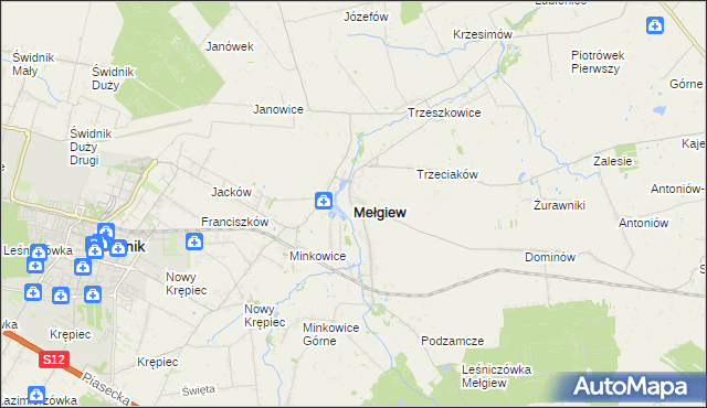 mapa Mełgiew, Mełgiew na mapie Targeo