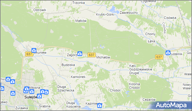 mapa Michałów gmina Halinów, Michałów gmina Halinów na mapie Targeo