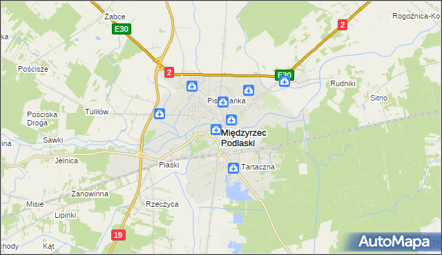 mapa Międzyrzec Podlaski, Międzyrzec Podlaski na mapie Targeo