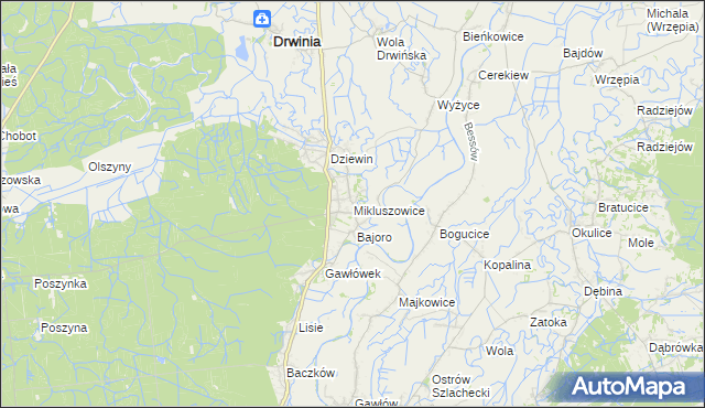 mapa Mikluszowice, Mikluszowice na mapie Targeo