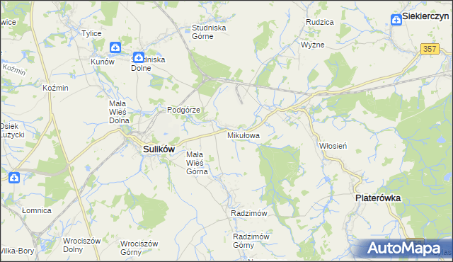 mapa Mikułowa, Mikułowa na mapie Targeo