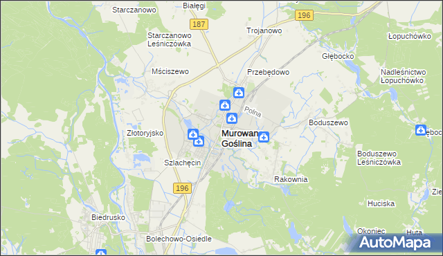 mapa Murowana Goślina, Murowana Goślina na mapie Targeo