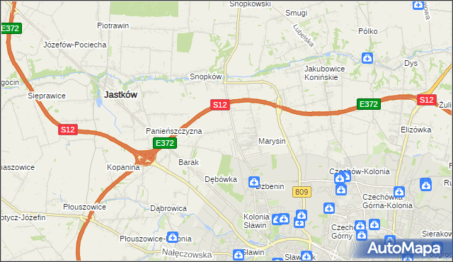 mapa Natalin gmina Jastków, Natalin gmina Jastków na mapie Targeo