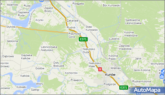 mapa Nietulisko Duże, Nietulisko Duże na mapie Targeo