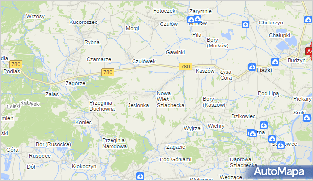 mapa Nowa Wieś Szlachecka, Nowa Wieś Szlachecka na mapie Targeo
