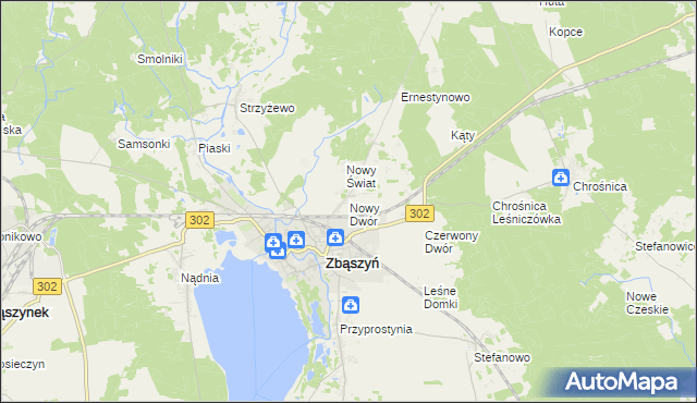 mapa Nowy Dwór gmina Zbąszyń, Nowy Dwór gmina Zbąszyń na mapie Targeo