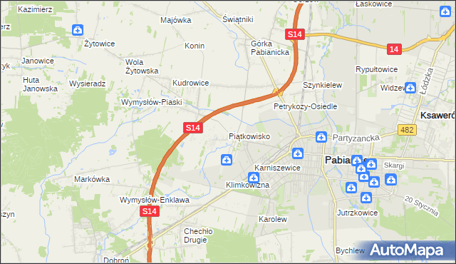 mapa Piątkowisko, Piątkowisko na mapie Targeo