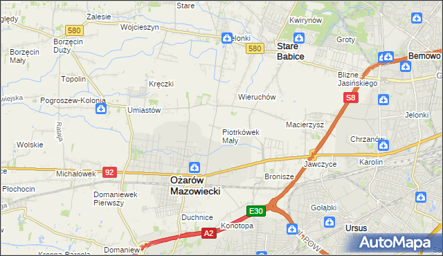 mapa Piotrkówek Mały, Piotrkówek Mały na mapie Targeo