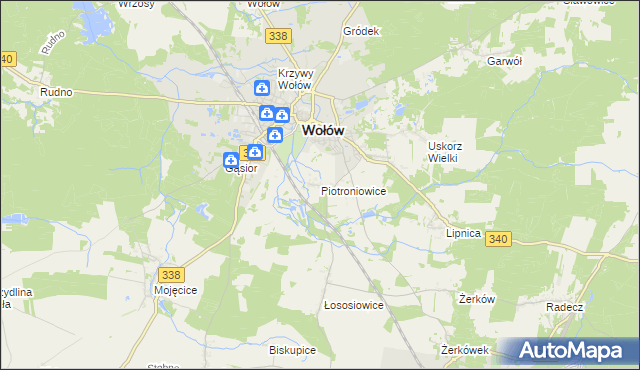 mapa Piotroniowice, Piotroniowice na mapie Targeo