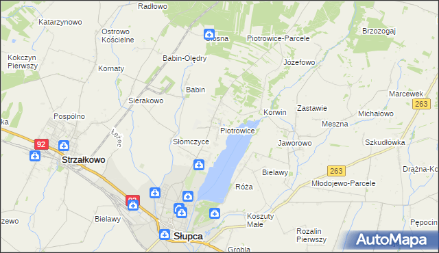 mapa Piotrowice gmina Słupca, Piotrowice gmina Słupca na mapie Targeo