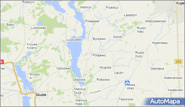 mapa Połajewo gmina Piotrków Kujawski, Połajewo gmina Piotrków Kujawski na mapie Targeo