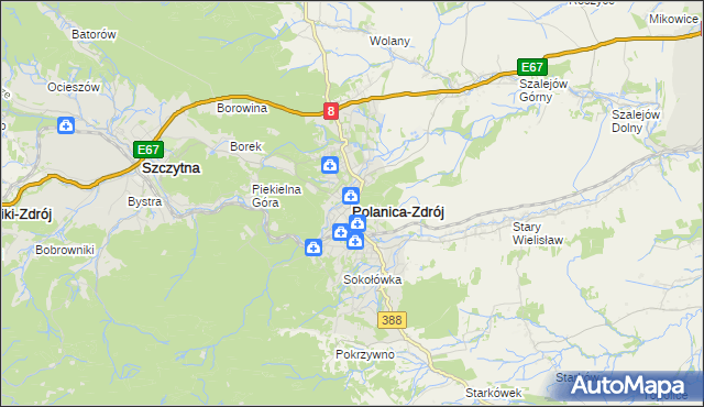mapa Polanica-Zdrój, Polanica-Zdrój na mapie Targeo