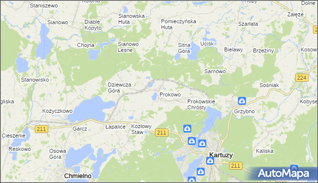 mapa Prokowo, Prokowo na mapie Targeo