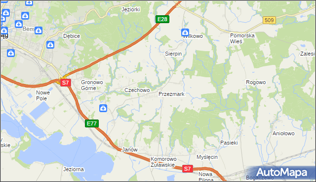 mapa Przezmark gmina Elbląg, Przezmark gmina Elbląg na mapie Targeo