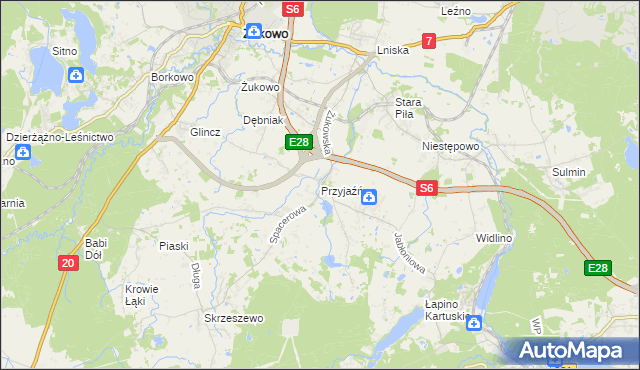 mapa Przyjaźń, Przyjaźń na mapie Targeo