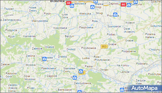 mapa Przytkowice, Przytkowice na mapie Targeo