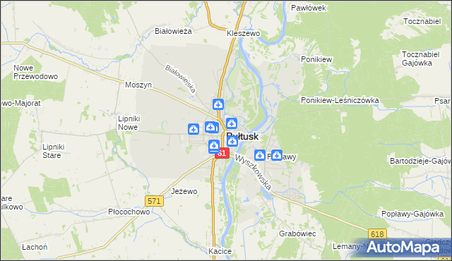 mapa Pułtusk, Pułtusk na mapie Targeo