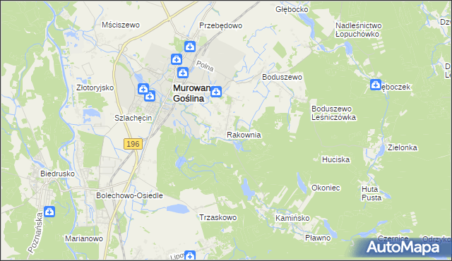 mapa Rakownia, Rakownia na mapie Targeo