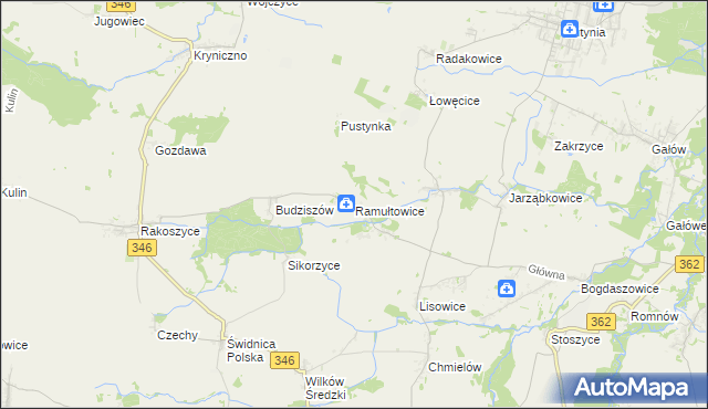 mapa Ramułtowice, Ramułtowice na mapie Targeo