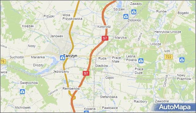mapa Ruda gmina Tarczyn, Ruda gmina Tarczyn na mapie Targeo