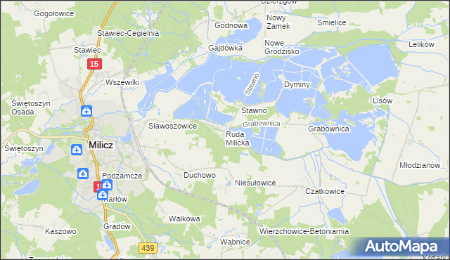 mapa Ruda Milicka, Ruda Milicka na mapie Targeo