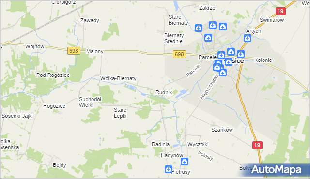 mapa Rudnik gmina Łosice, Rudnik gmina Łosice na mapie Targeo