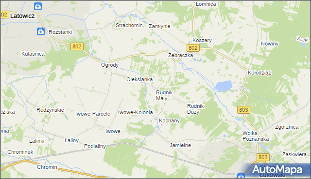 mapa Rudnik Mały gmina Wodynie, Rudnik Mały gmina Wodynie na mapie Targeo