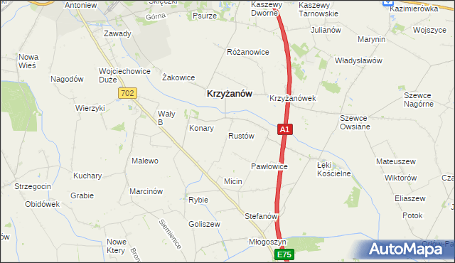 mapa Rustów, Rustów na mapie Targeo