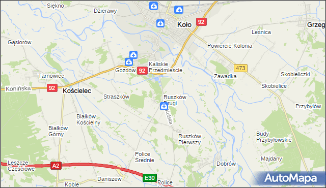 mapa Ruszków Drugi, Ruszków Drugi na mapie Targeo