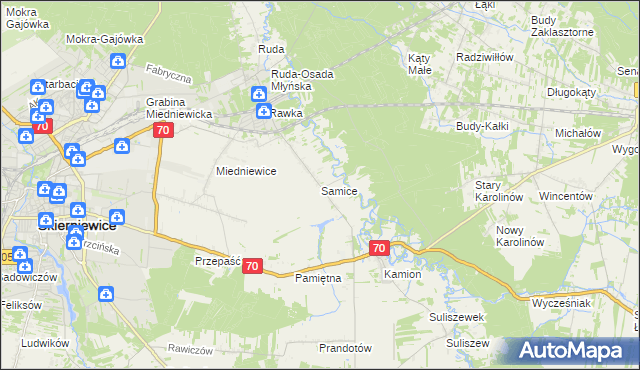 mapa Samice, Samice na mapie Targeo
