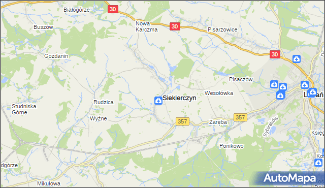 mapa Siekierczyn, Siekierczyn na mapie Targeo