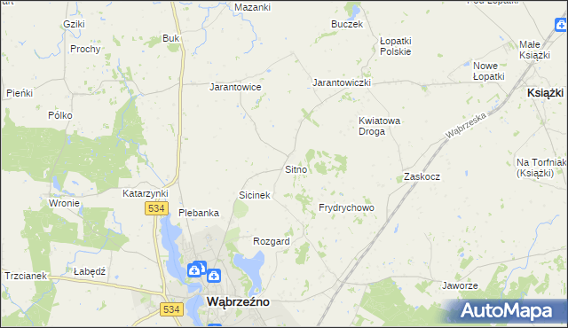 mapa Sitno gmina Ryńsk, Sitno gmina Ryńsk na mapie Targeo