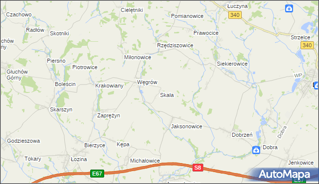 mapa Skała gmina Długołęka, Skała gmina Długołęka na mapie Targeo