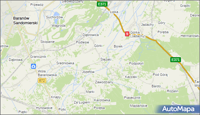 mapa Ślęzaki, Ślęzaki na mapie Targeo