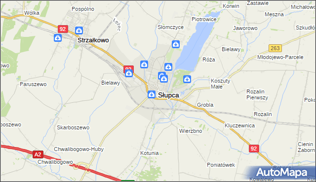 mapa Słupca, Słupca na mapie Targeo