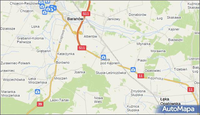 mapa Słupia pod Kępnem, Słupia pod Kępnem na mapie Targeo