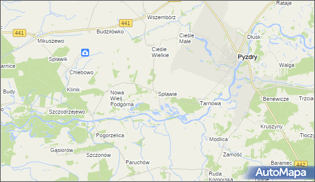 mapa Spławie gmina Kołaczkowo, Spławie gmina Kołaczkowo na mapie Targeo